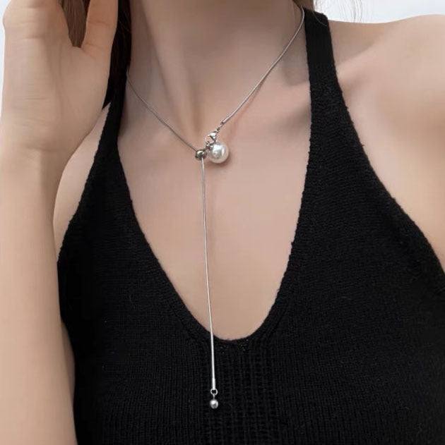 Adjustable Chain Pearl Necklace for Women