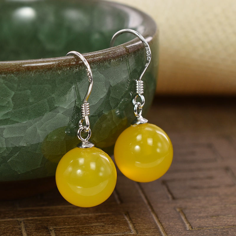 Nature Stone Black Agate Earring