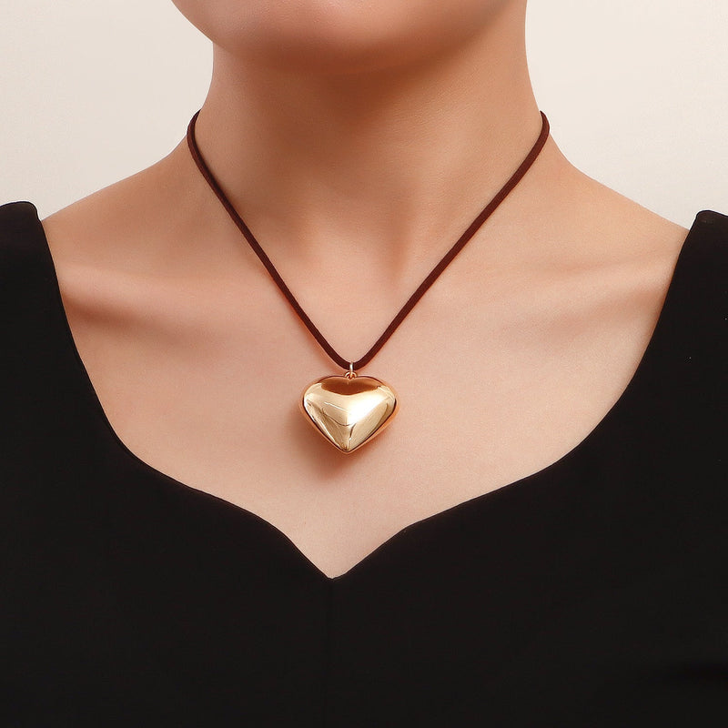 Lace up Womens Heart Necklace