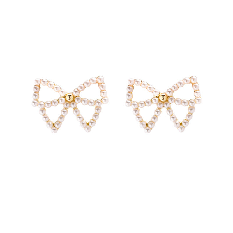 Fashion Party Bow Pearl Earrings