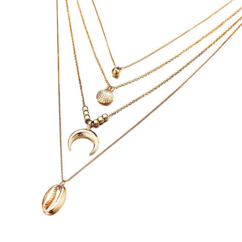 Multi-layer Necklace Moon Pendant