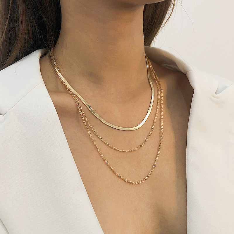 Snake Bone Chain Multi-layer Necklace
