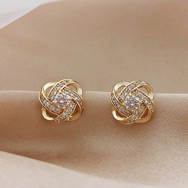 Crystal Four Leaf Clover Earrings Women