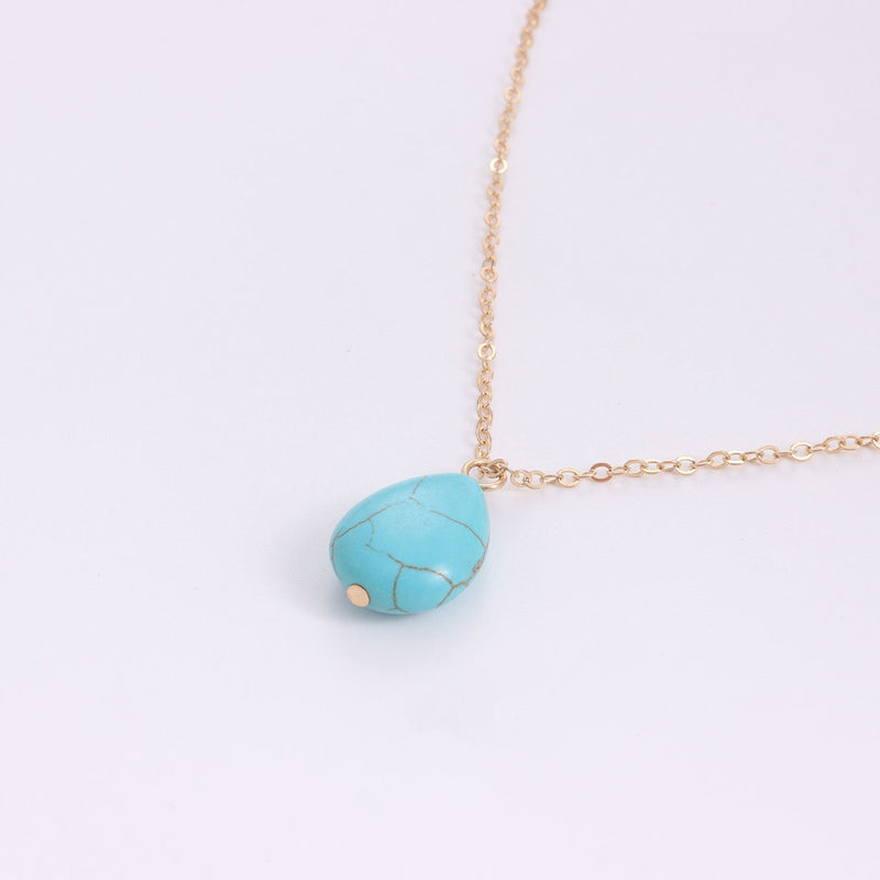 Turquoise Drop Pendant Necklace for Women