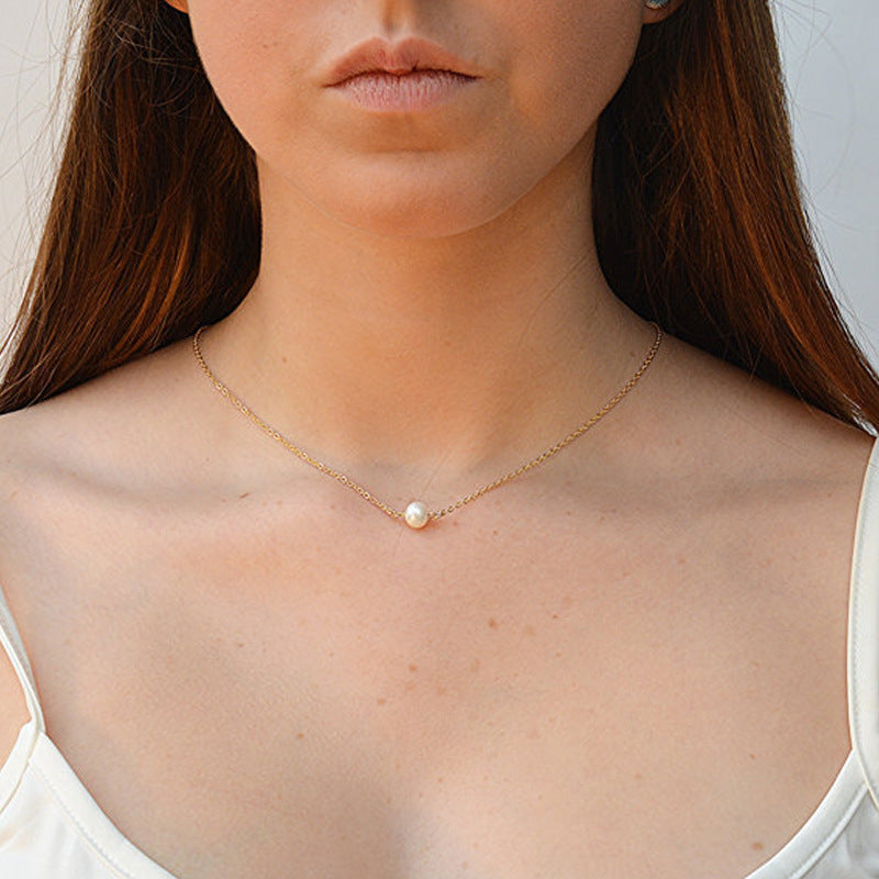 Pearl Pendant Chain Necklace