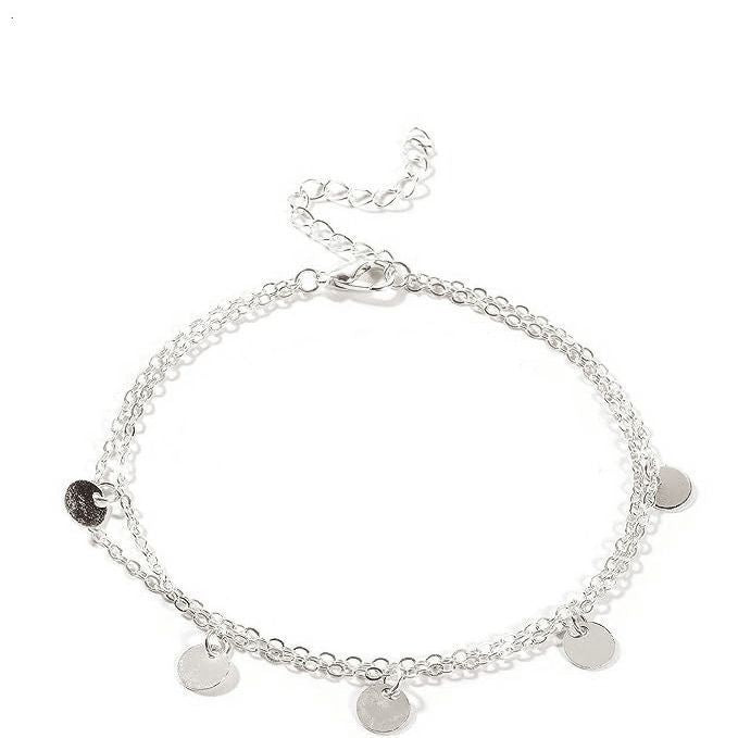 Disc Charm Layered Anklets Bracelet Beach Foot Jewelry