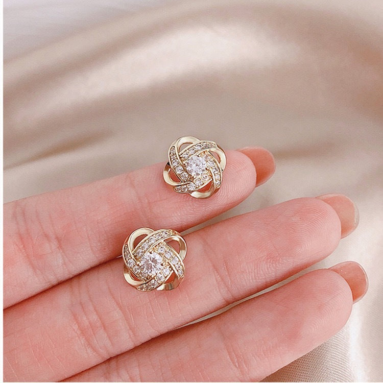 Crystal Four Leaf Clover Earrings Women