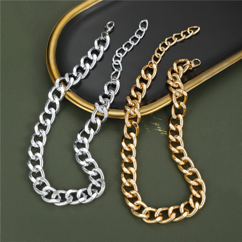 Exaggerated Metal Aluminum Thick Necklace for Women