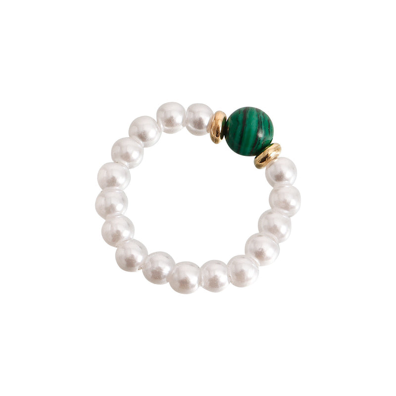 Elastic Beaded Pearl Finger Rings