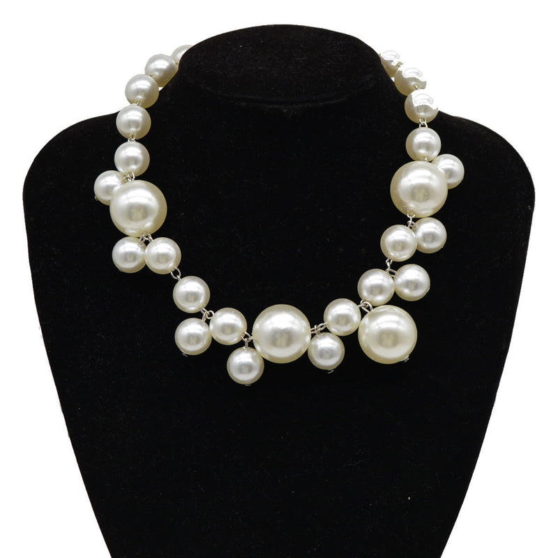 Exaggerated Bride Jewelry Elegant Necklace Women Customer Big Large Beaded Pearl Necklace