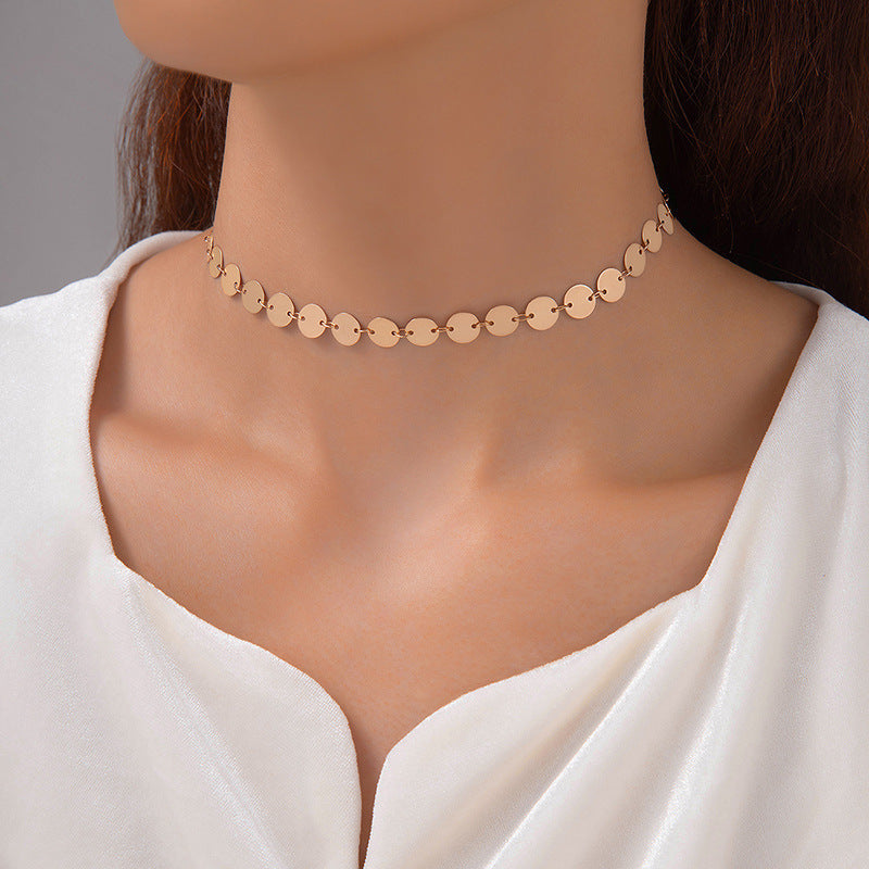 Dainty Coin Chain Chokers Necklace