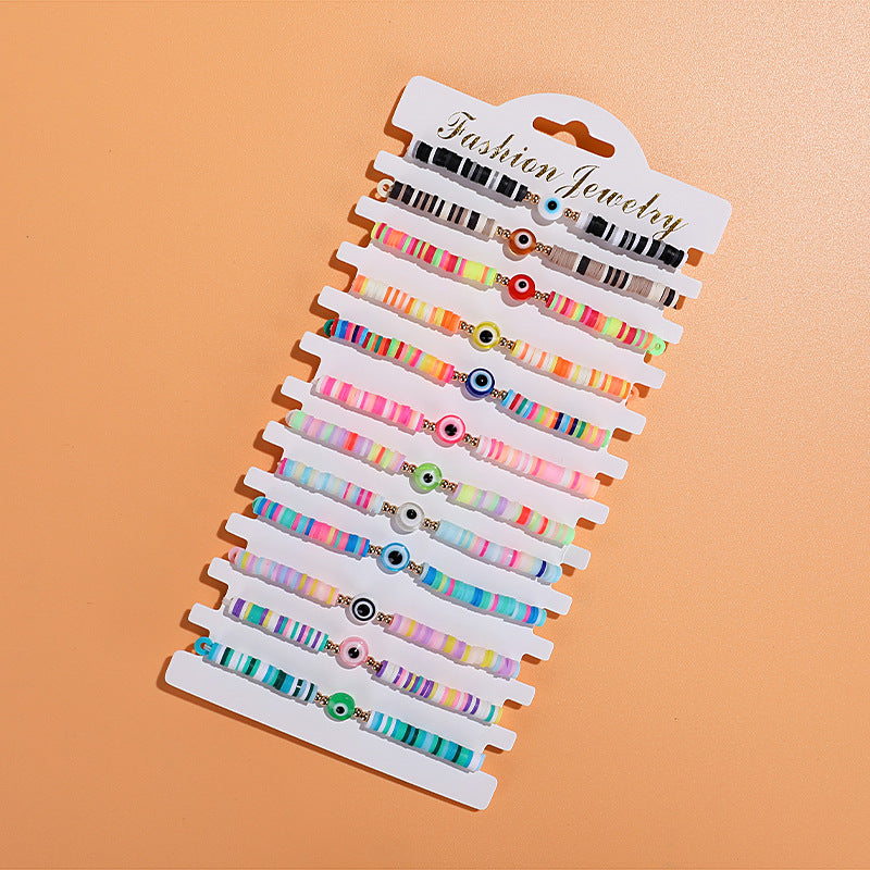 Colorful Beaded Beach Stretch Bracelets Set