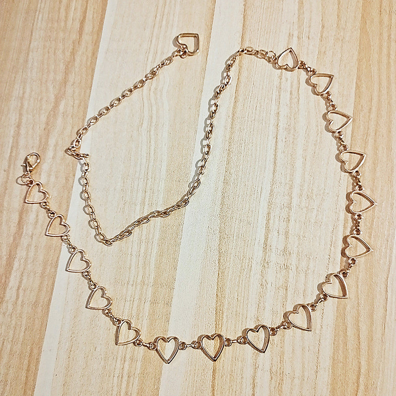 Double Chain Love Waist Chain Hip Hop Heart Pants Chain