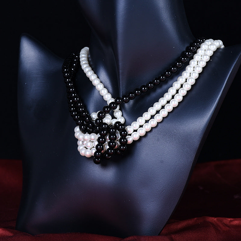 Knotted Multi-layer Pearl Necklace