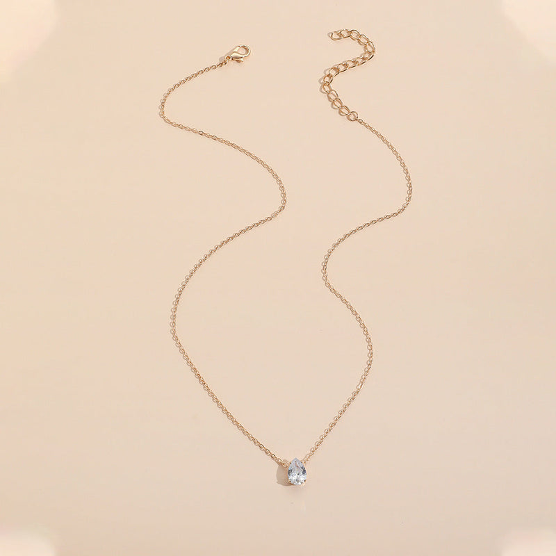 Waterdrop Zirconia Pendant Necklace