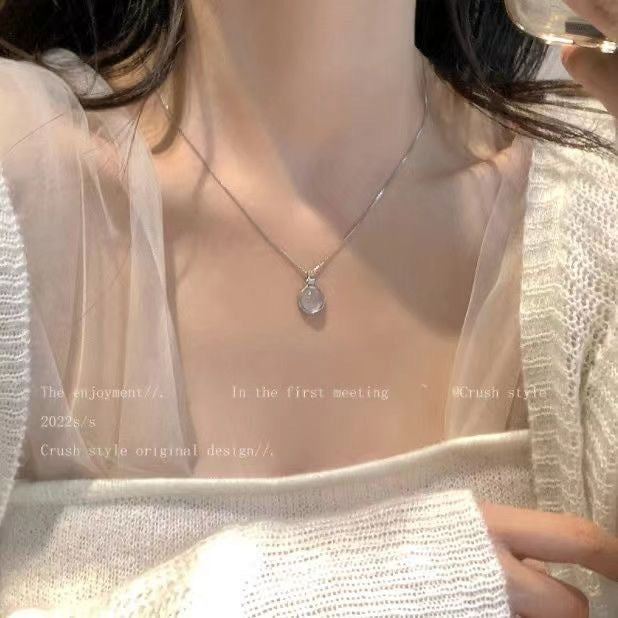 White Moonlight OPal Stone Necklace
