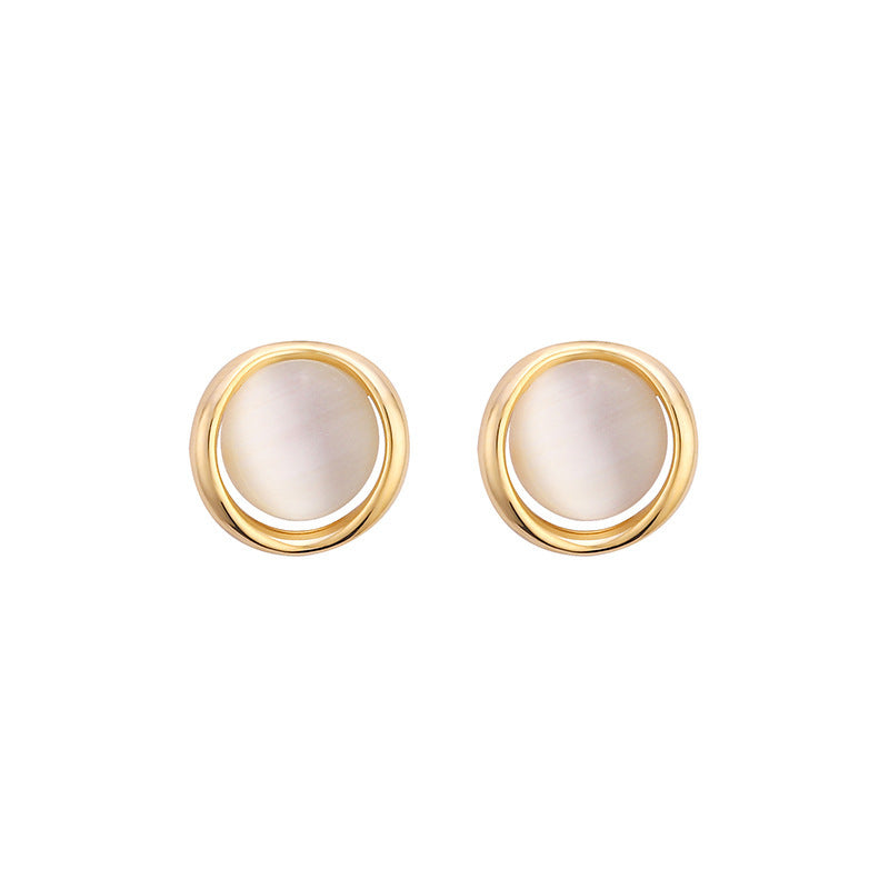 Opal Round Stud Earring for Women