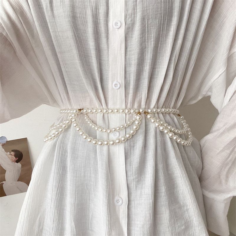 Waist Chain Multi-Layer Pearl Tassel