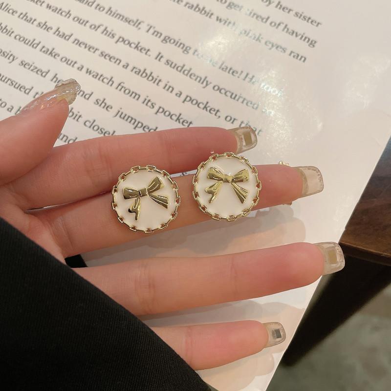 Enamel Bowknot Stud Earrings