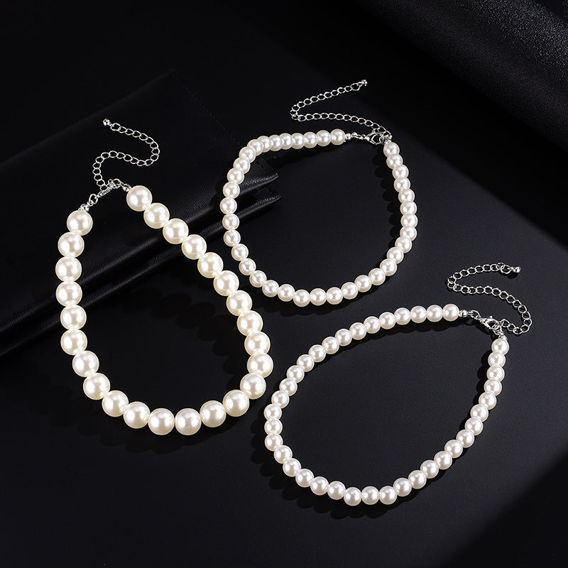 Fashion Imitation Pearl Beaded Bracelets Set