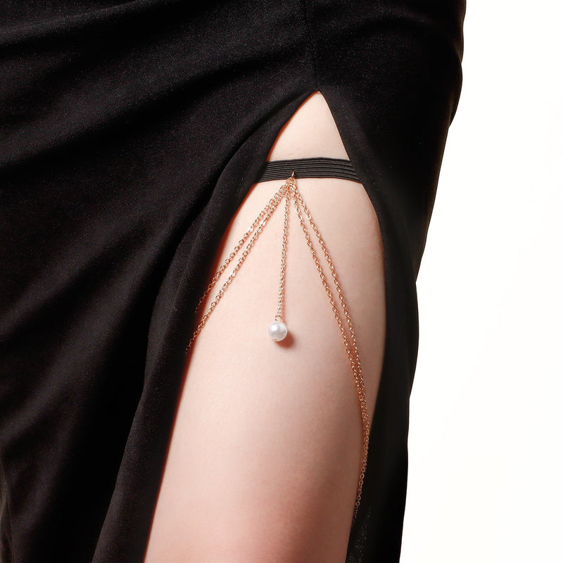 Sexy Casual Beach Pearl Leg Ring Body Chain