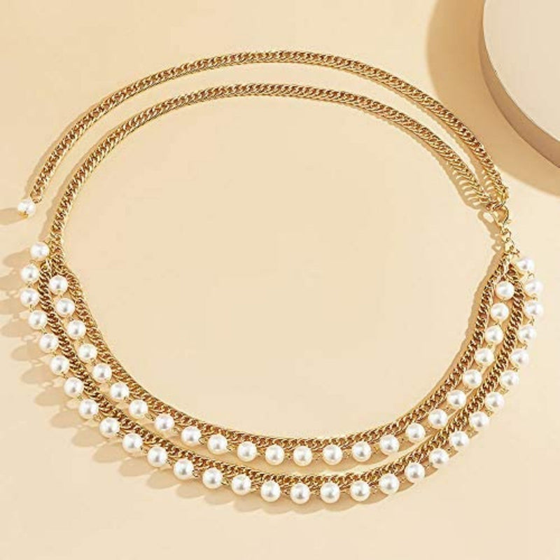 Women Pearl Waist Chain Women Sexy Gold Body Jewelry