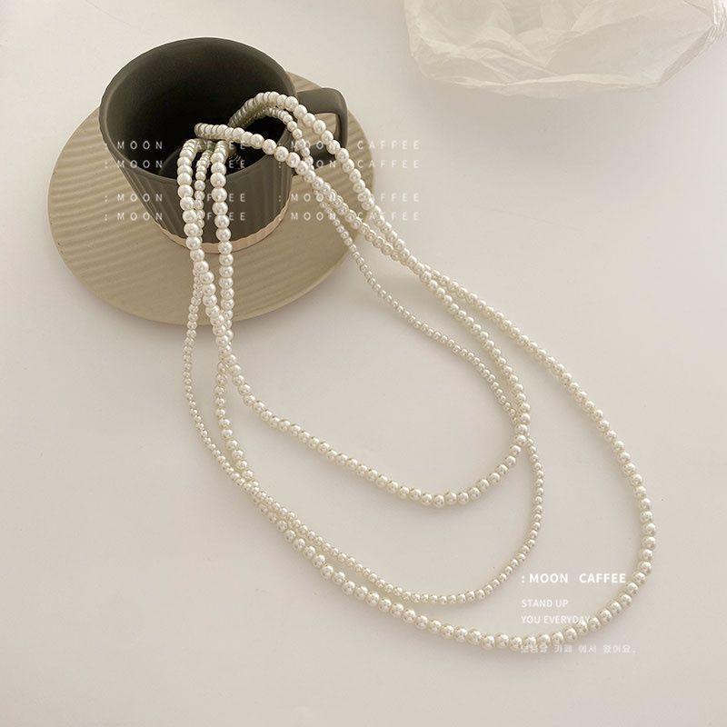 Luxury Pearl Beads extra Long Party Necklace