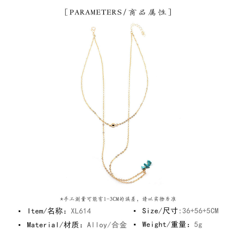 Gemstone Nature Stone Chain Necklace