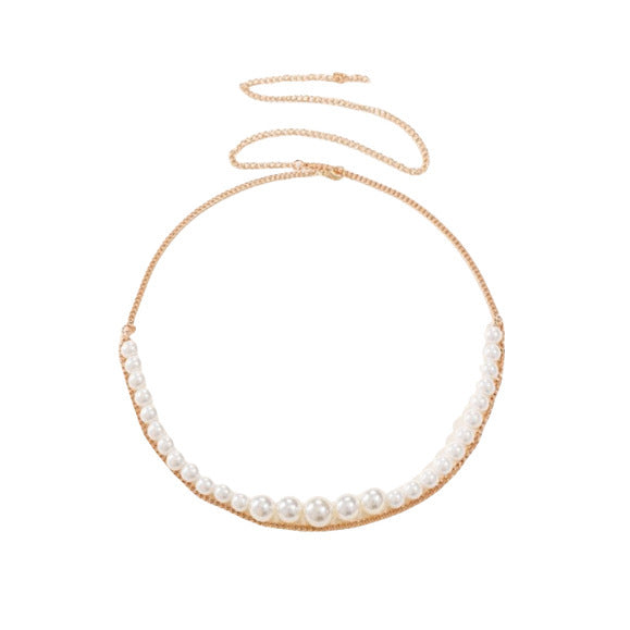 Imitation Pearl Waist Chain Elegant Baroque Pearl Pendant