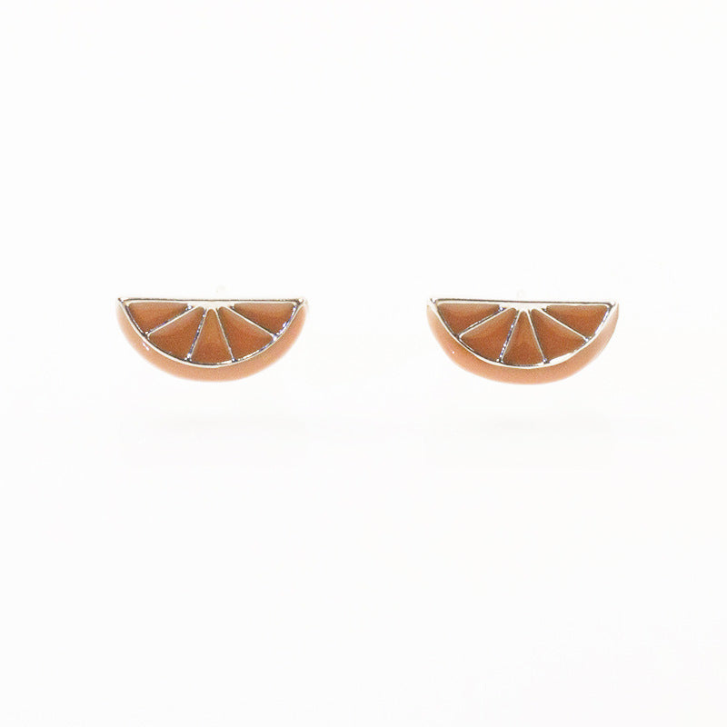 Enamel Orange Stud Earring
