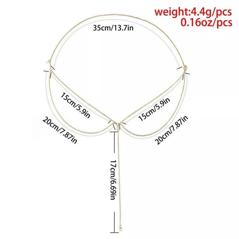 Crystal Tassel Pendant Necklace Back Chain for Women