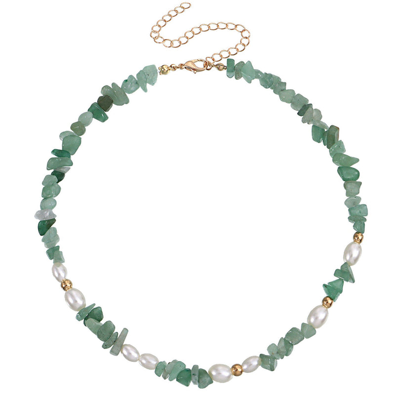 Bohemian Gemstone Irregular Beads Chain Choker Necklace
