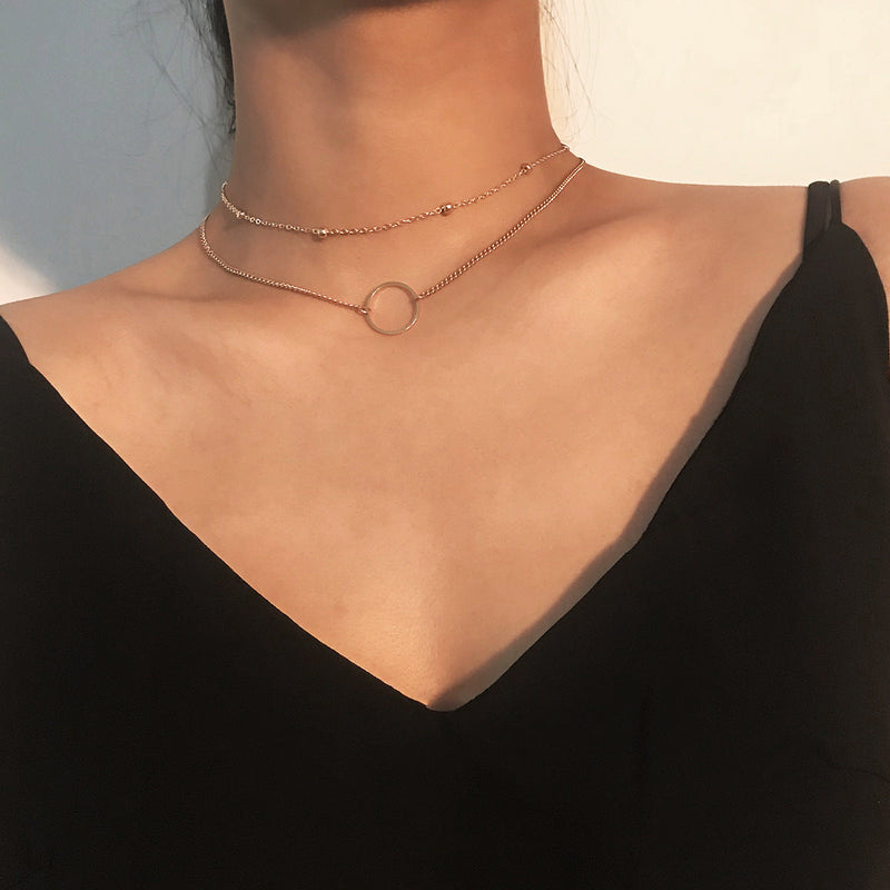 Fashion Choker Necklace Two Layer