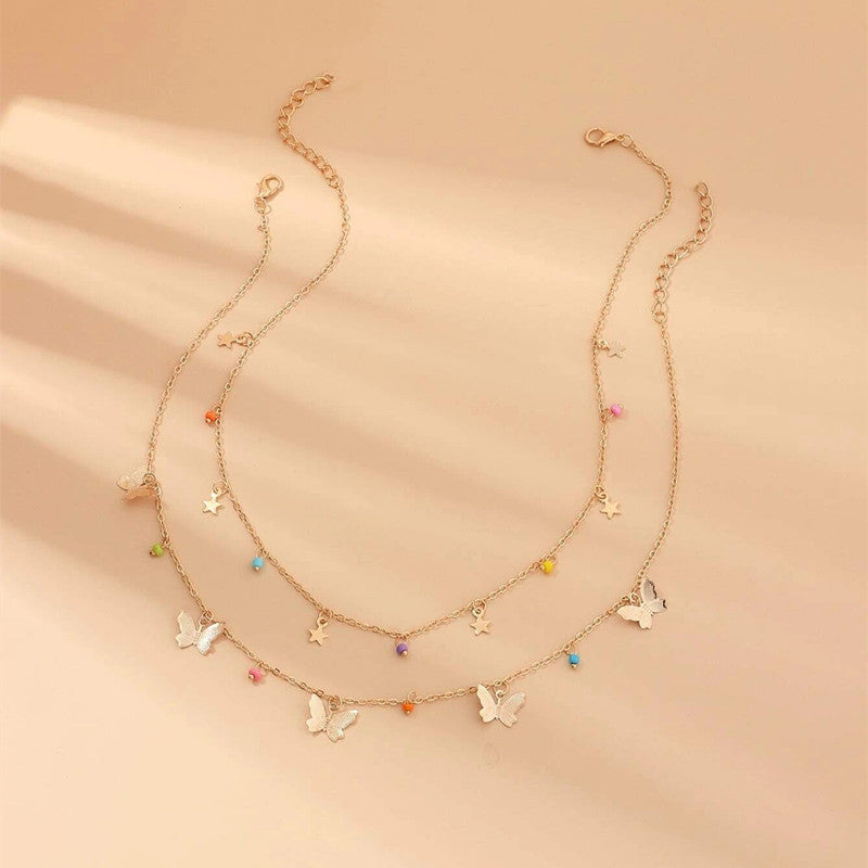 Elegant Butterfly layer Chain Necklace