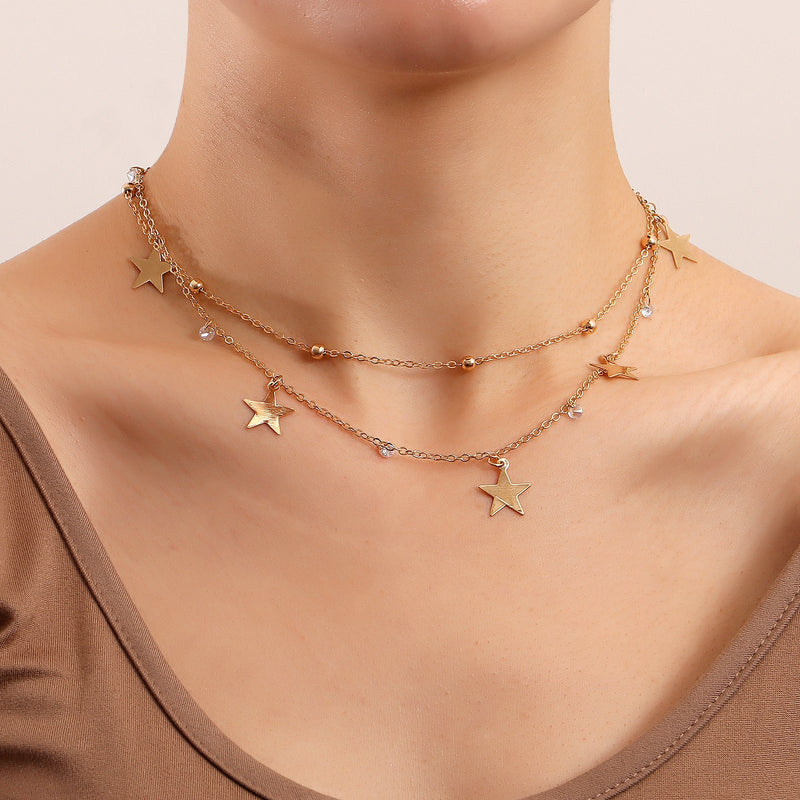 Star Charm Double Chain Necklace