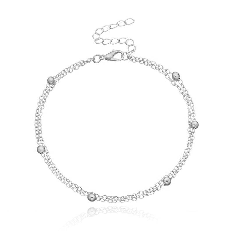 Bead Double Layered Anklets Jewelry