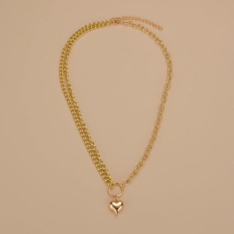 Heart Love Charm Chain Necklace