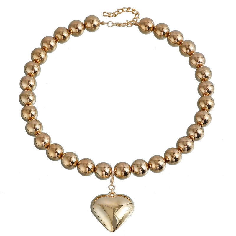 Heart Pendant Beaded Necklace