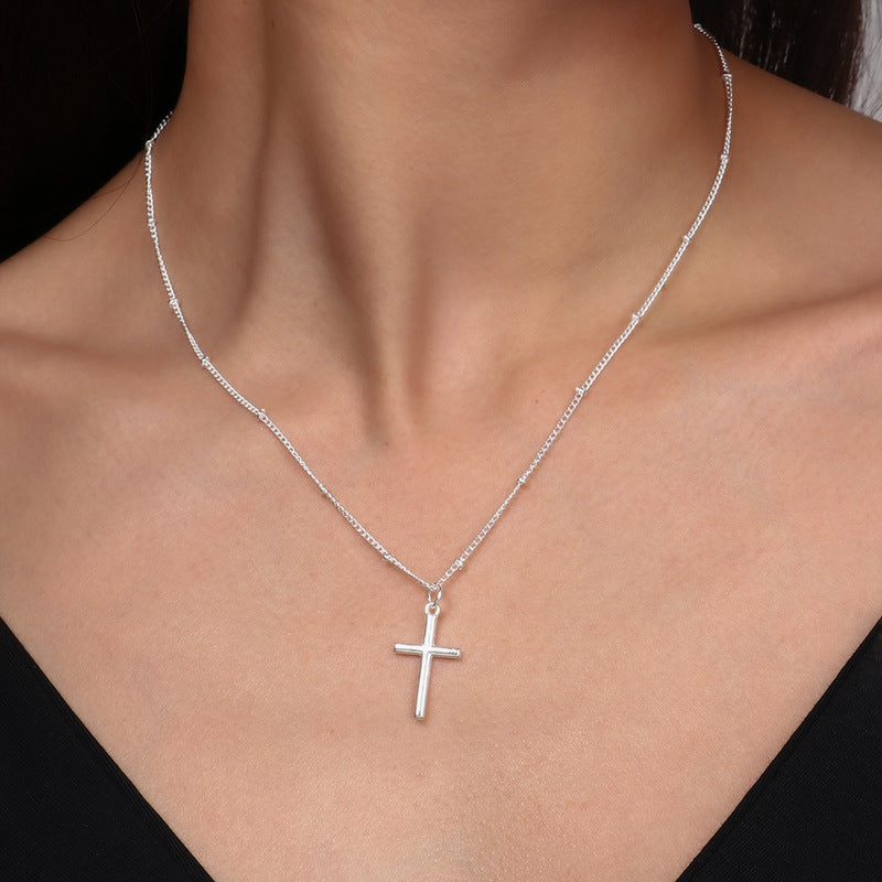 Fashion Cross Plain Pendant Necklace