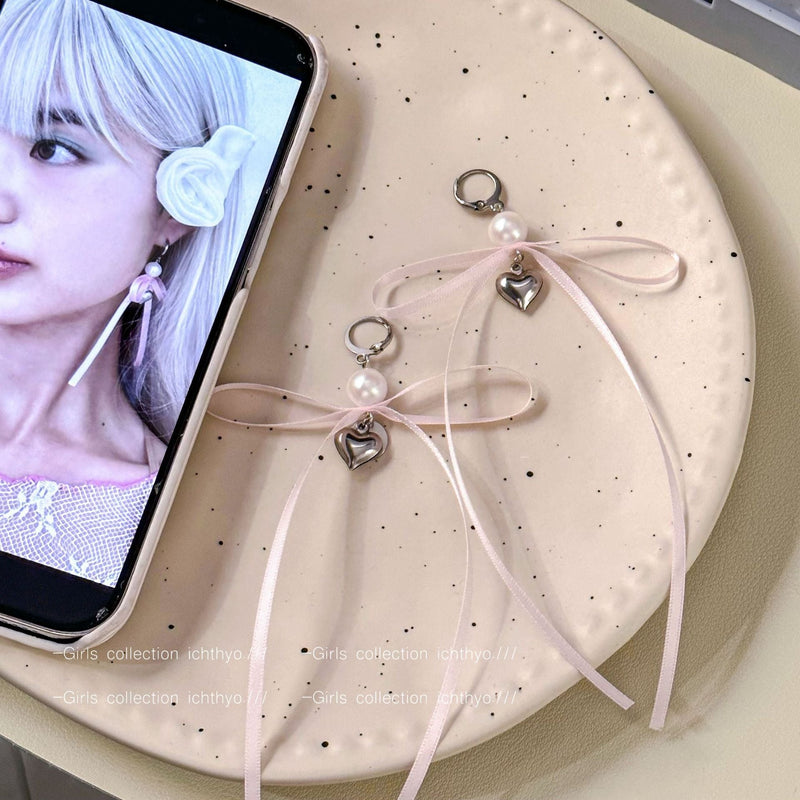 Ribbon Bow Drop Earrings