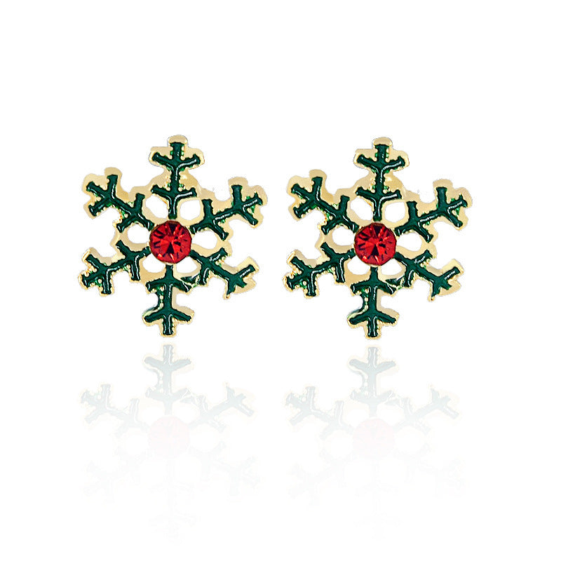 Christmas Enamel Snowflake Earring