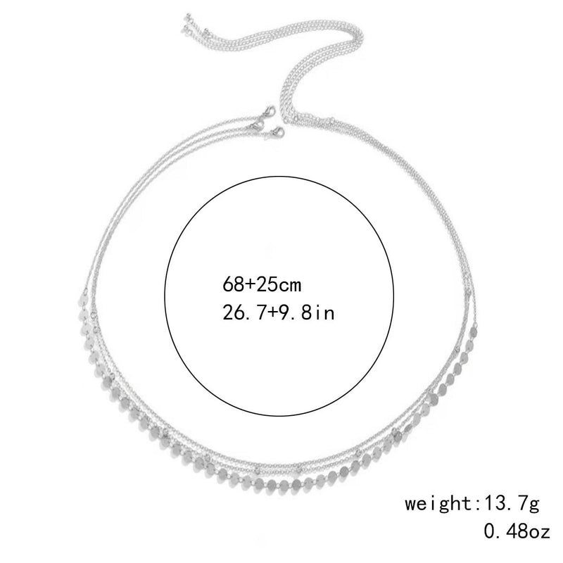 Sequins Waist Chain for Women Sexy Simplicity Layered Body Chains