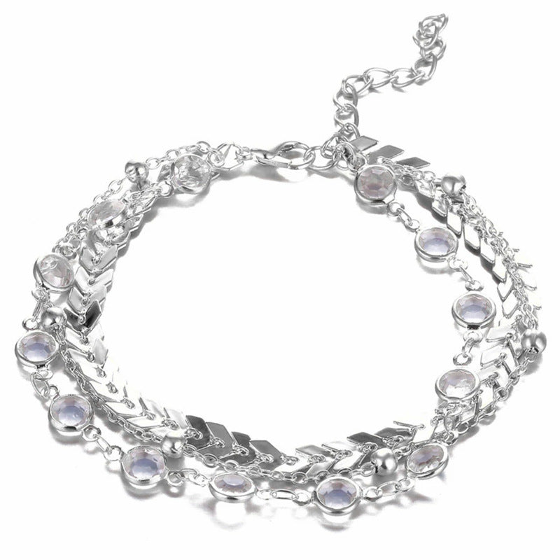 Boho Jewelry Rhinestone Anklets Chain Ankle Bracelet