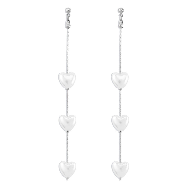 Heart Pearl Tassel Earring