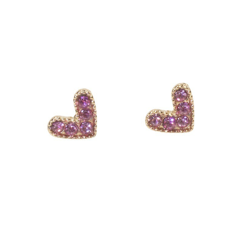 Love Heart Charm Small Stud Earrings