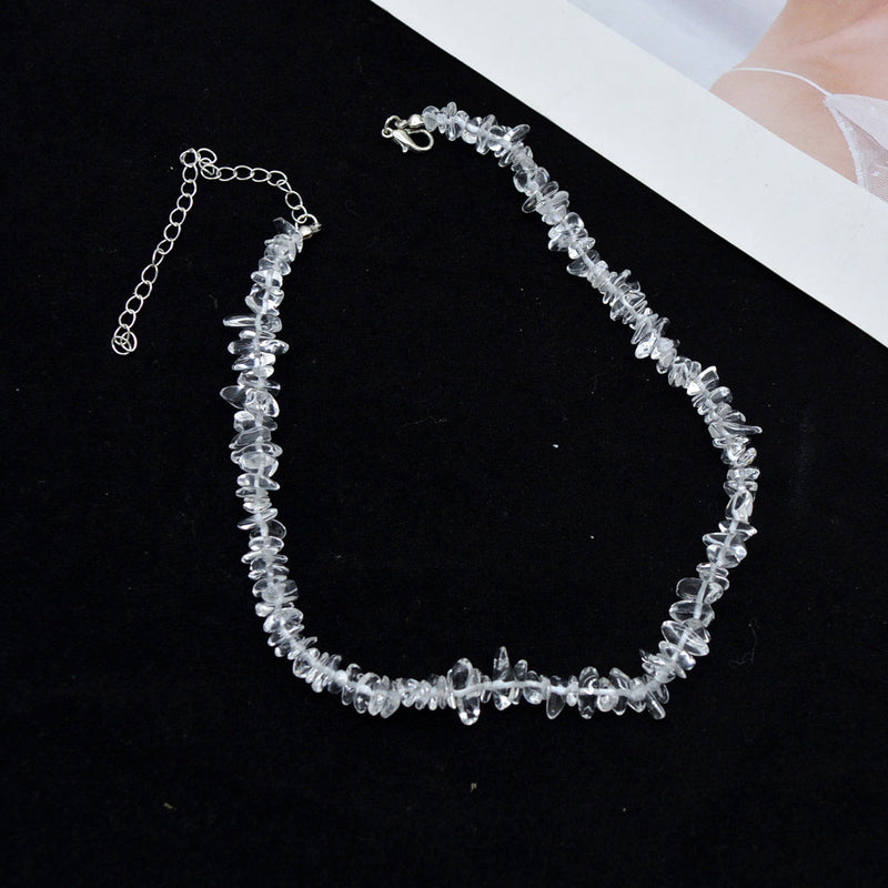 Irregular Natural Crystal Stone Beads Necklace