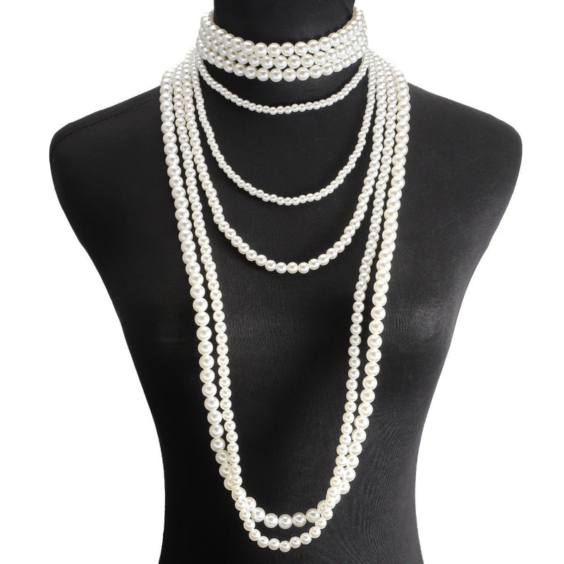 Imitation Pearl Multi-layered Women's Necklace Exaggerated
