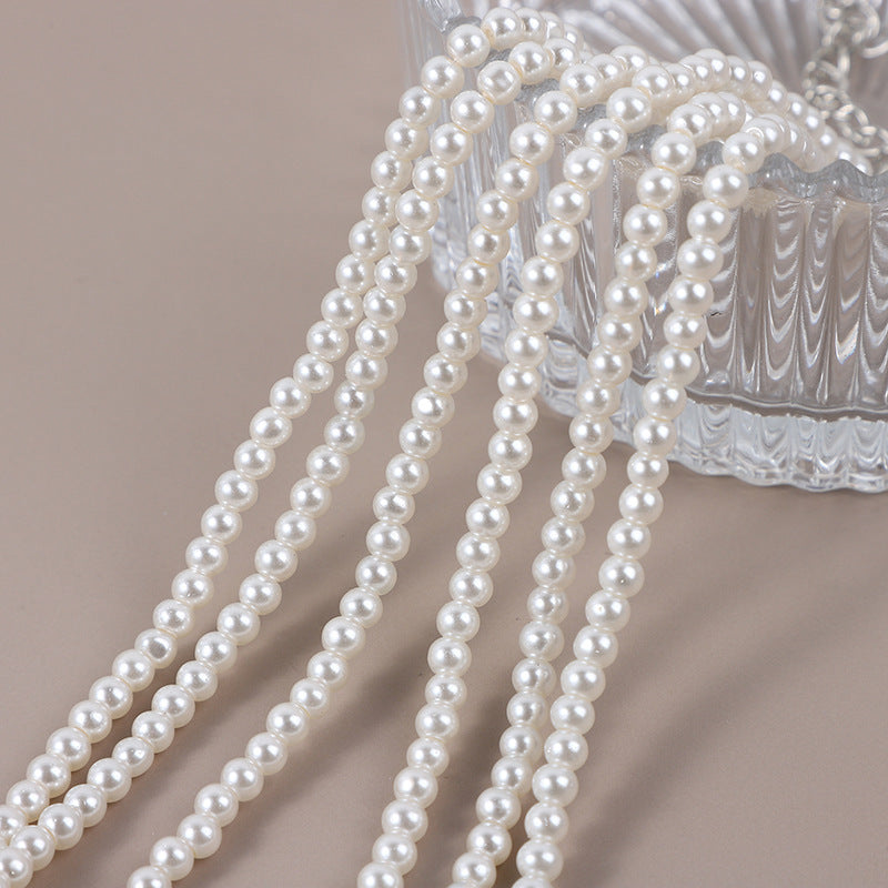 Vintage Double Layer Baroque Imitation Pearl Bead Necklace Choker