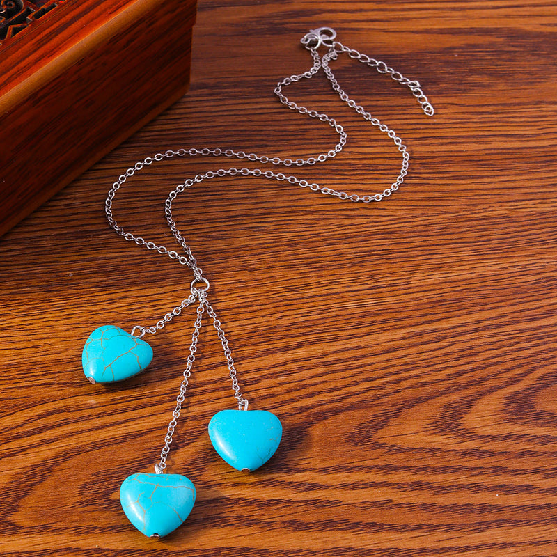 Turquoise Water Drop Chain Necklace
