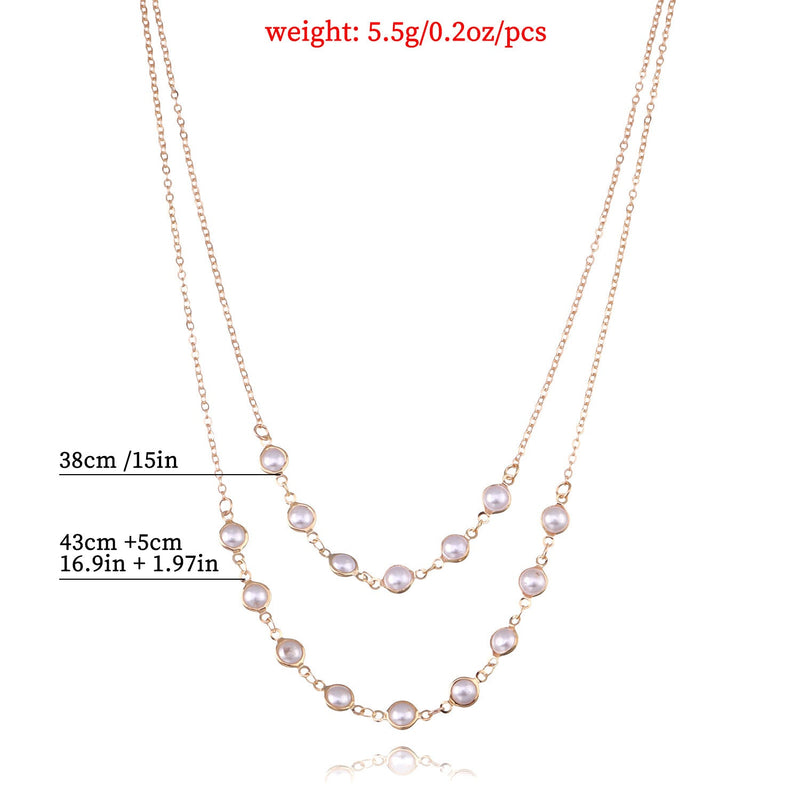 Double Layer Pearl Chain Necklace